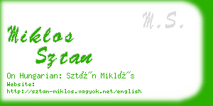 miklos sztan business card